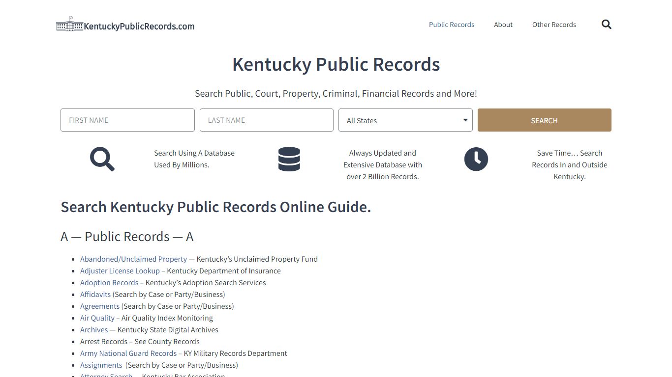 State of Kentucky Public Records Guide: KentuckyPublicRecords.com